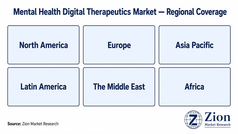 Health Digital Therapeutics market regional coverage — 6 regions, 35+ countries globally | Zion Market Research