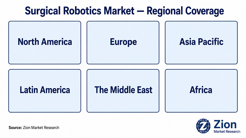 Surgical Robotics market regional coverage — 6 regions, 35+ countries globally | Zion Market Research