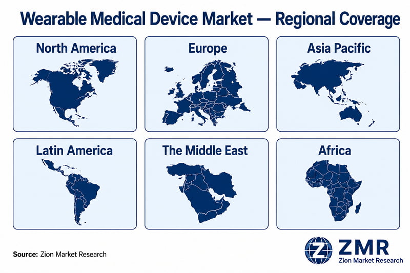 Wearable Medical Device market regional coverage — 6 regions, 35+ countries globally | Zion Market Research